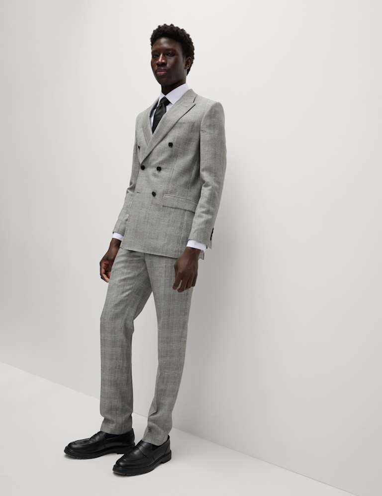 Slim Fit Wool Blend Check Suit 5 of 6