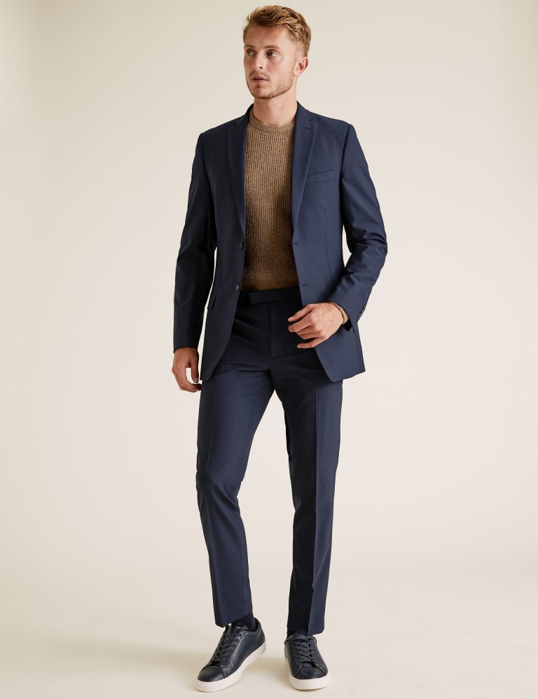 The Ultimate Navy Slim Fit Wool Blend Suit 6 of 8