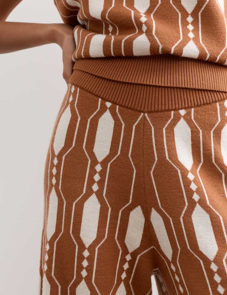 Pure Merino Wool Geometric V-Neck Tabard & Trouser Set 5 of 6