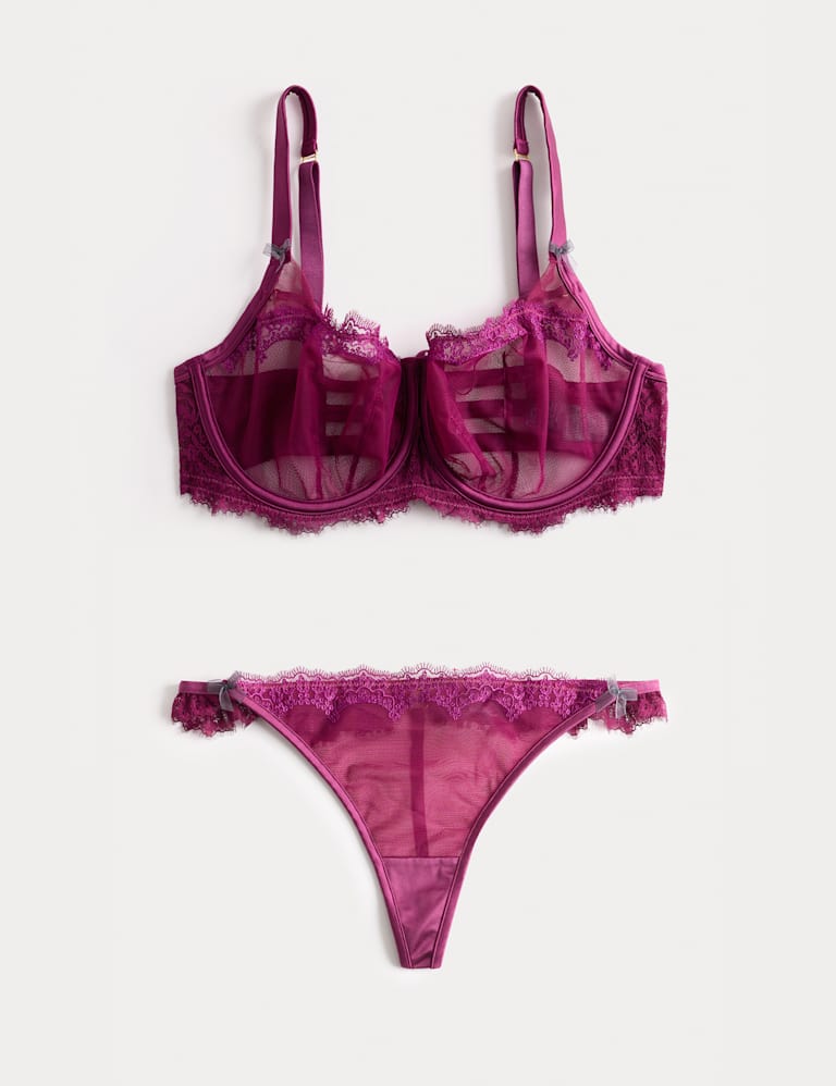 Magda Embroidery Wired Balcony Bra Set F+ 2 of 6