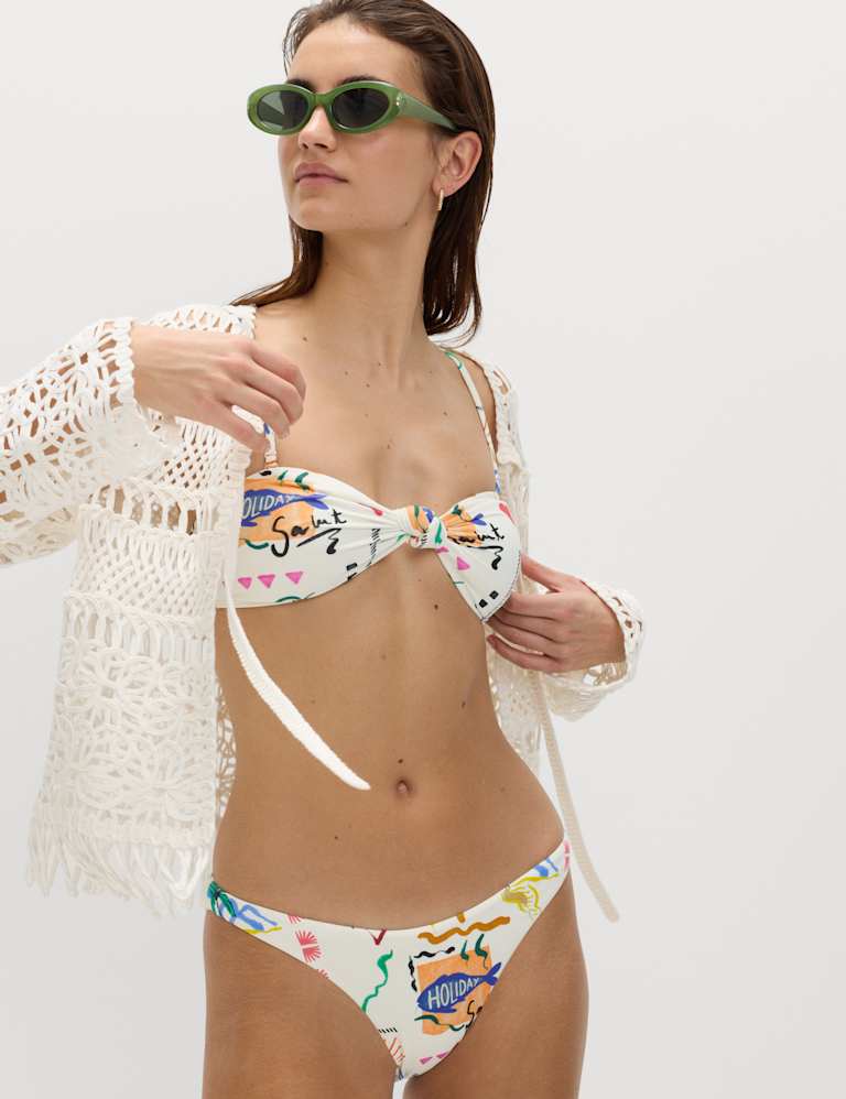 Printed Padded Bandeau Bikini Set 5 of 6