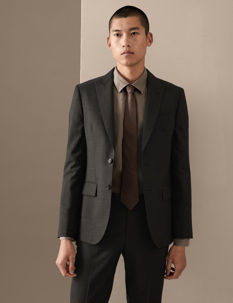 Tailored Fit Pure Wool Textured Suit 2 of 7