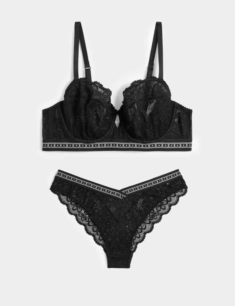 Cleo Lace Wired Balcony Bra Set A-G 2 of 6