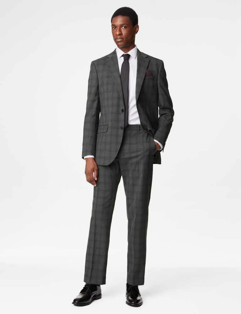 Regular Fit Check Stretch Suit