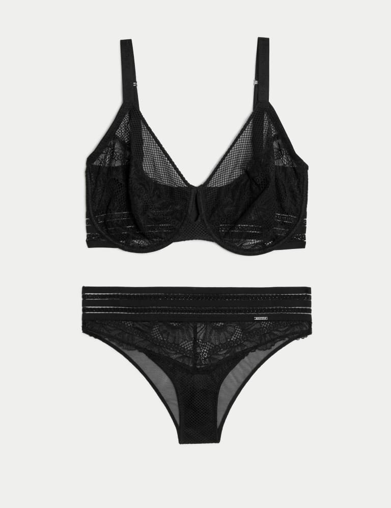 Marseilles Lace Wired Minimiser Bra Set C-G 2 of 6