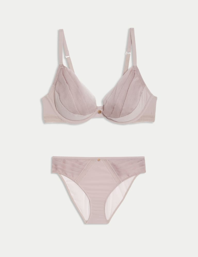 Lotus Chiffon Wired Plunge Bra Set A-E 2 of 6