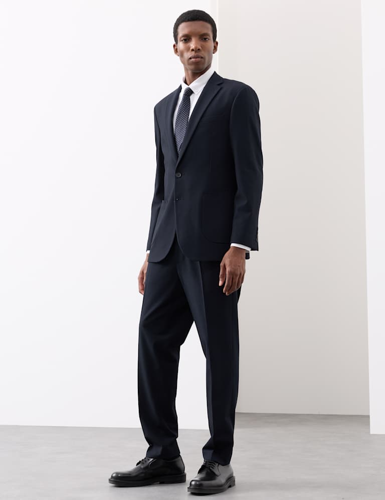 2 Piece Tailored Fit Wool Blend Performance Suit 2 of 6