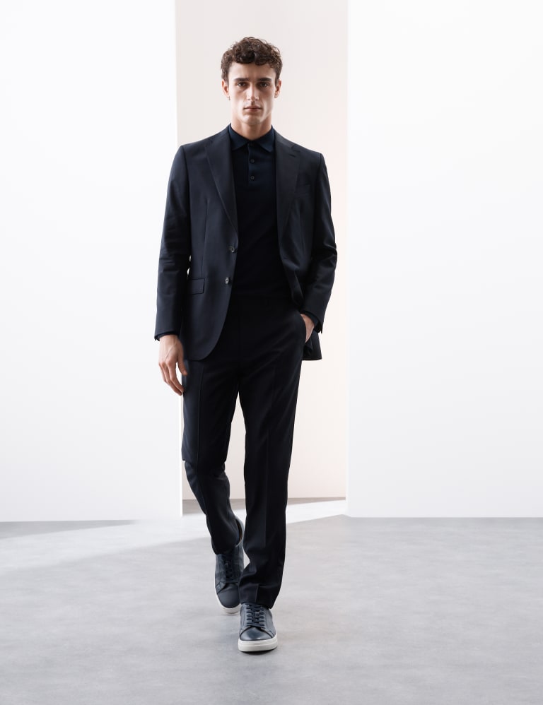 2 Piece Tailored Fit Pure Wool Check Suit 1 of 7