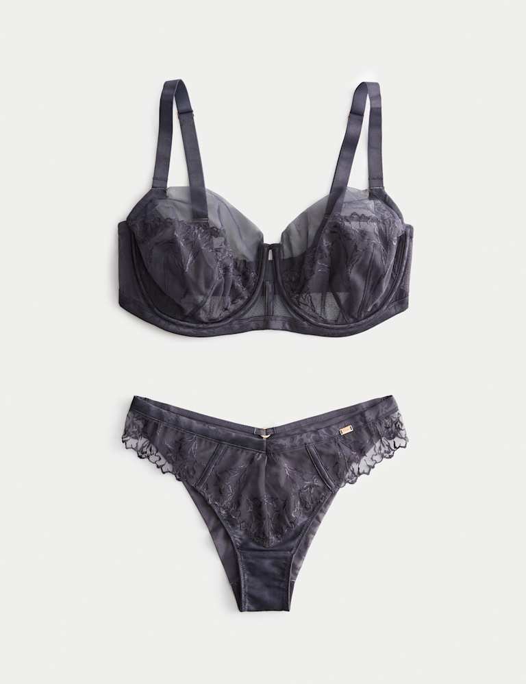 Lisianthus Embroidery Wired Balcony Bra Set F-H 2 of 5