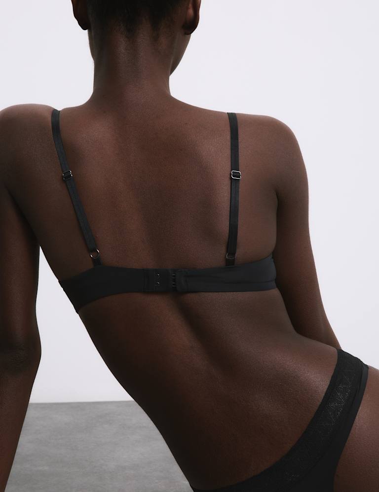 Boston Microfibre Lace Trim Wired Plunge Bra Set 4 of 6