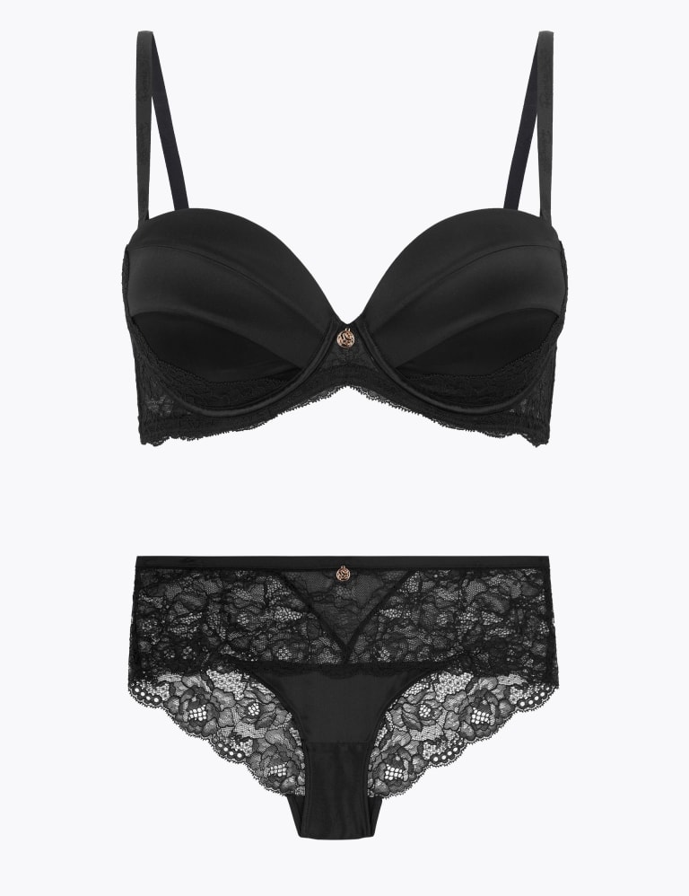 Silk & Lace Push Up Set with Multiway Bra 2 of 6
