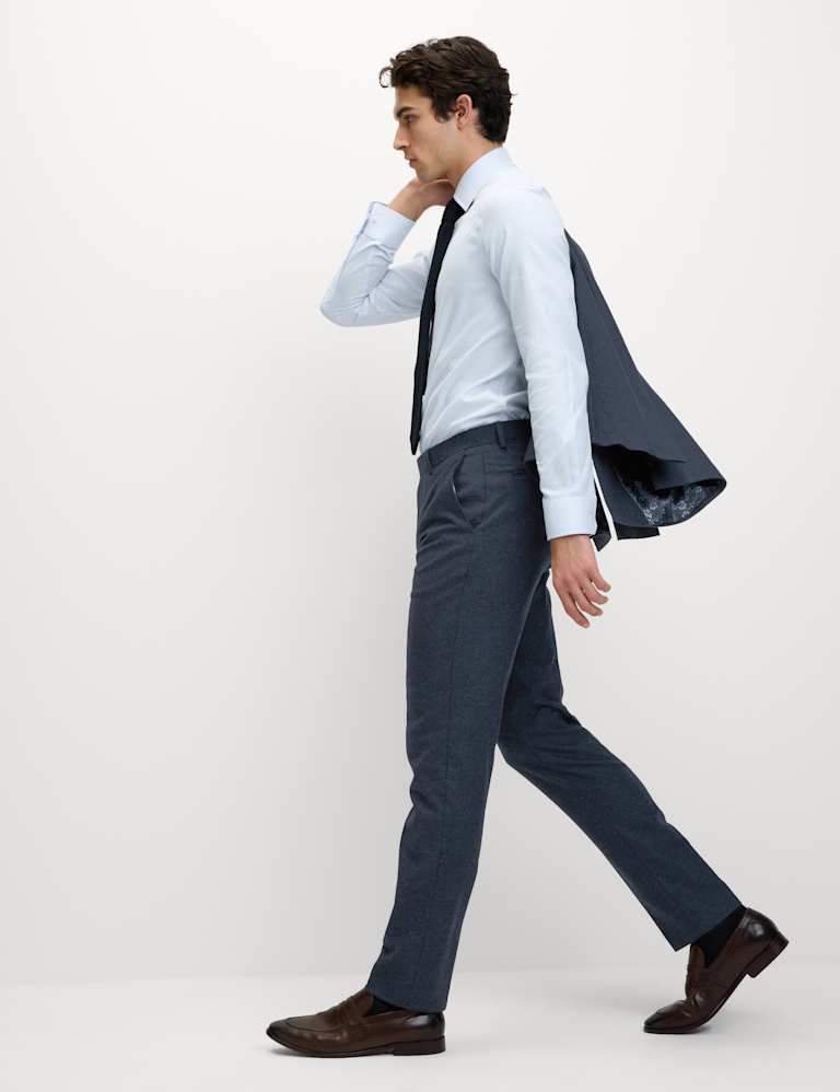 2 Piece Tailored Fit Wool Rich Tweed Double Breasted Suit 4 of 6