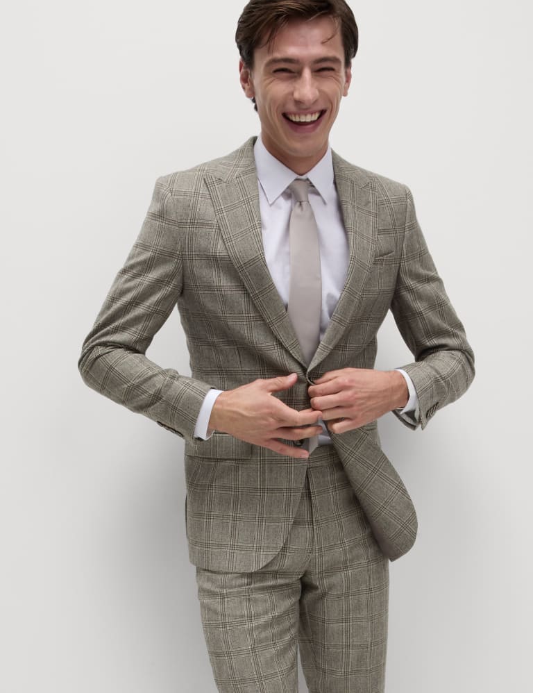 Wool check dress sales