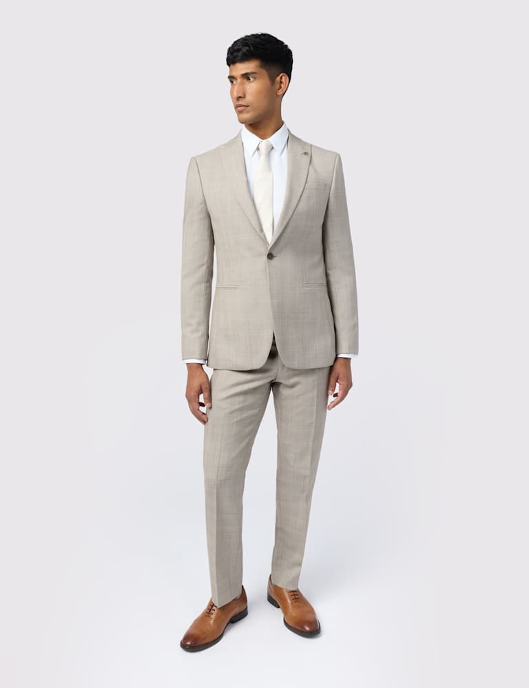 Slim Fit Wool Blend Check Suit 1 of 7