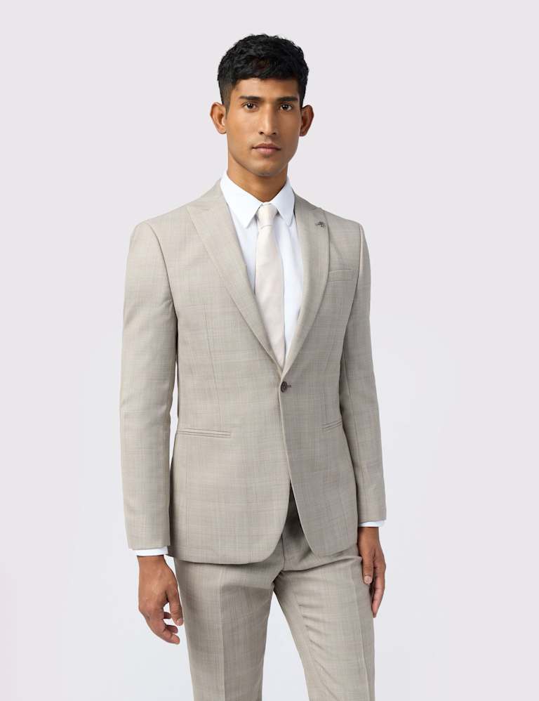 Slim Fit Wool Blend Check Suit 2 of 7