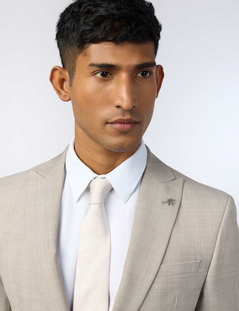 Slim Fit Wool Blend Check Suit 7 of 7