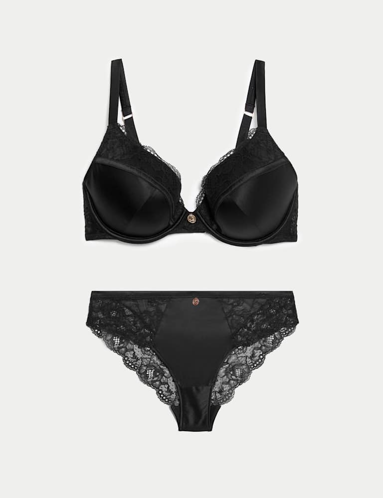 Silk & Lace Wired Plunge Bra Set 2 of 6