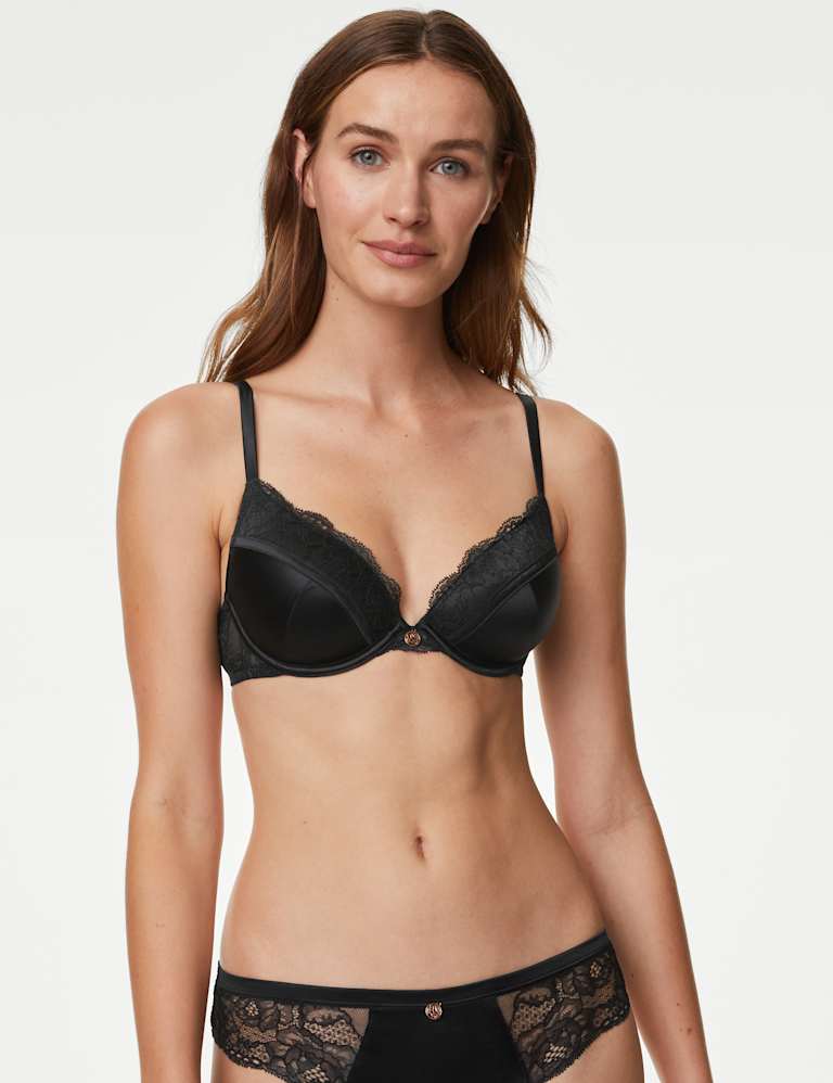 Silk & Lace Wired Plunge Bra Set 3 of 6