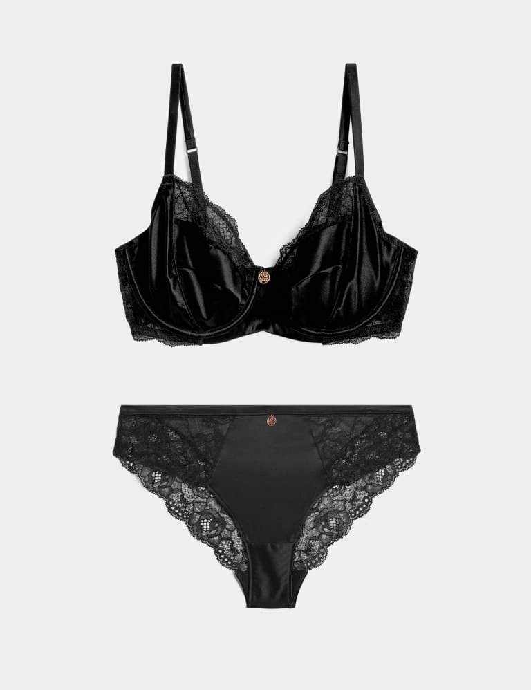 Silk & Lace Wired Balcony Bra Set A-E 2 of 6