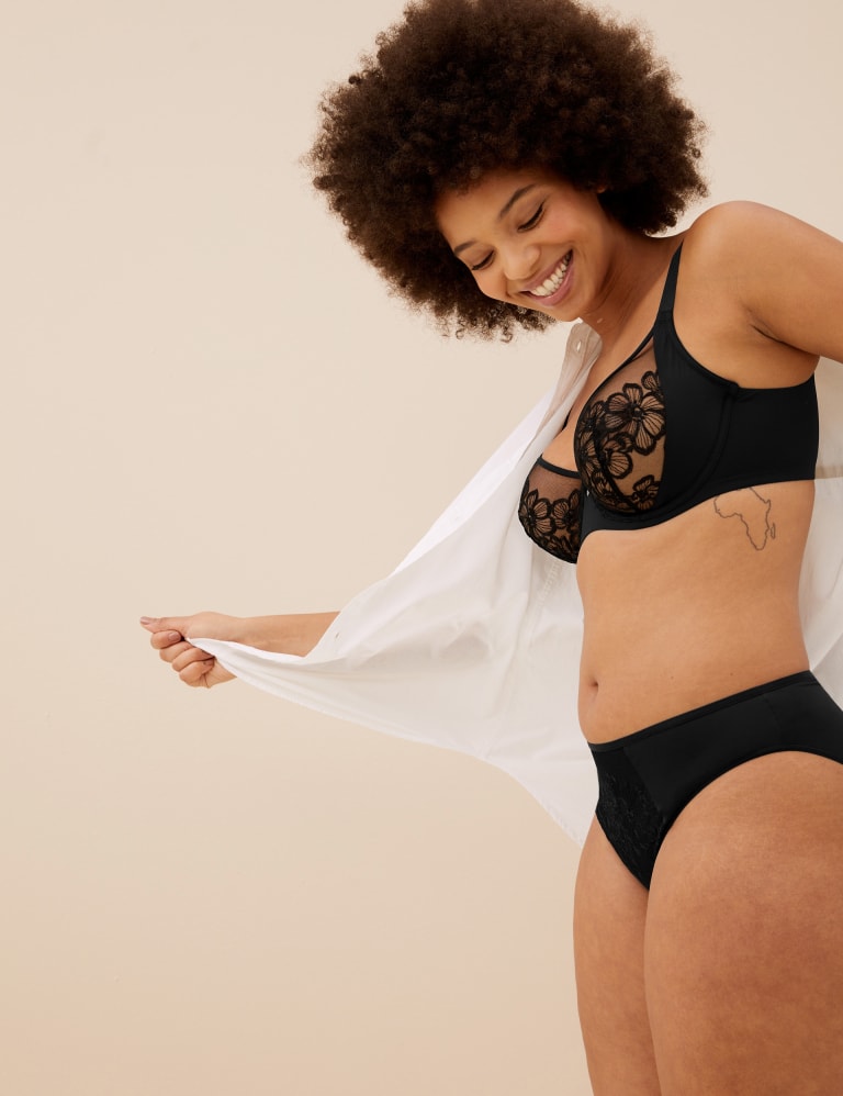 Embrace Embroidered Underwired Full Cup Bra Set A-E 1 of 1