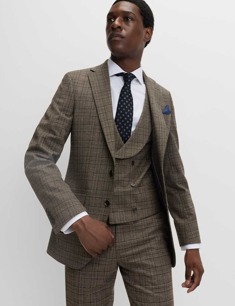 3 Piece Slim Fit Check Suit 1 of 6