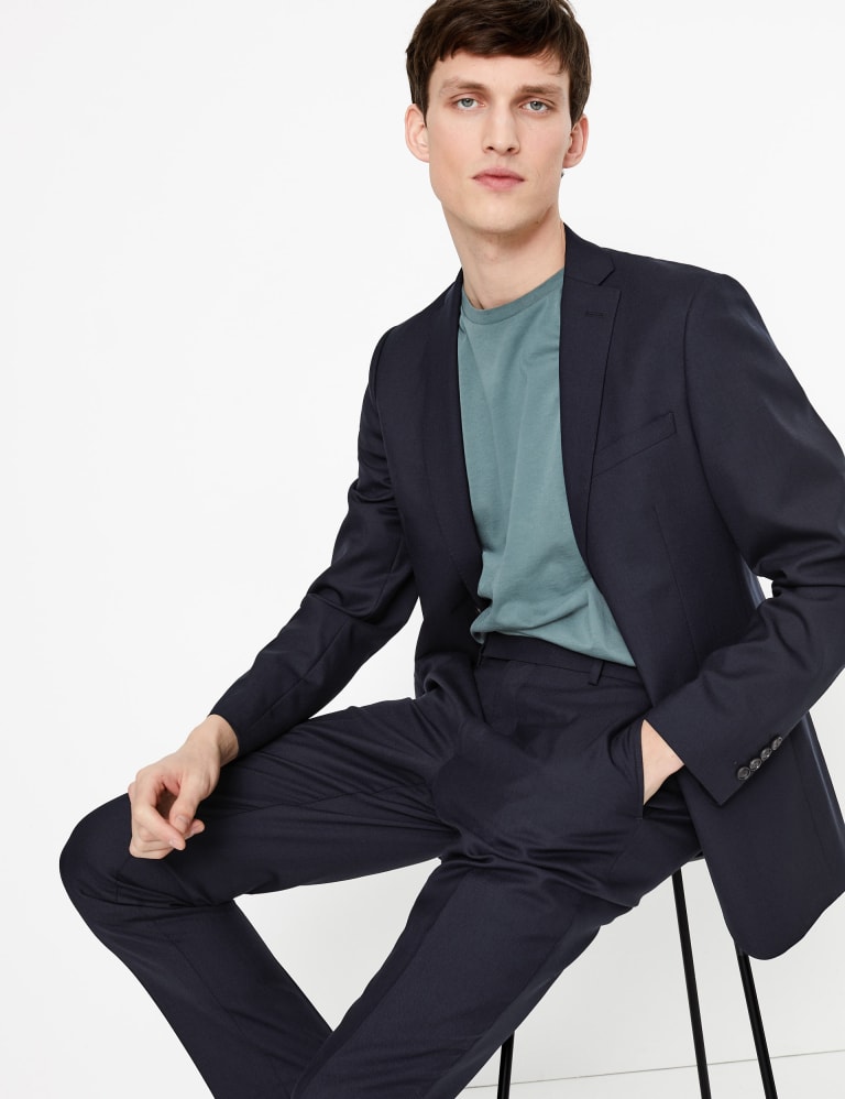Big & Tall Navy Regular Fit Wool Suit 2 of 8
