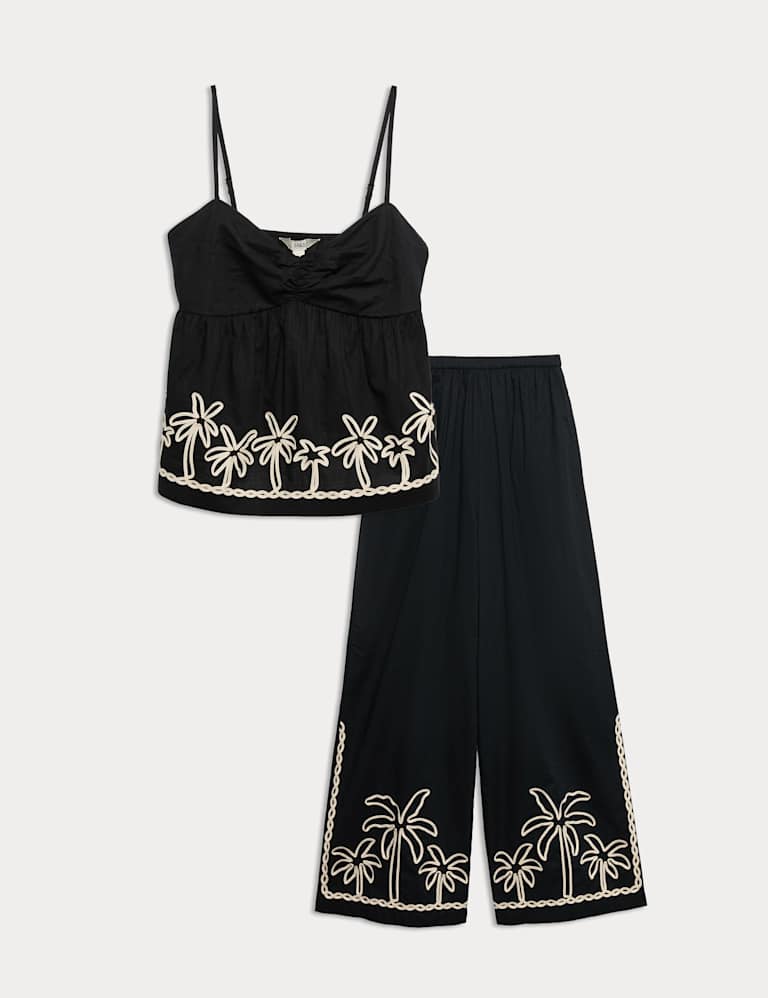 Pure Cotton Embroidered Cami Beach Set 2 of 6