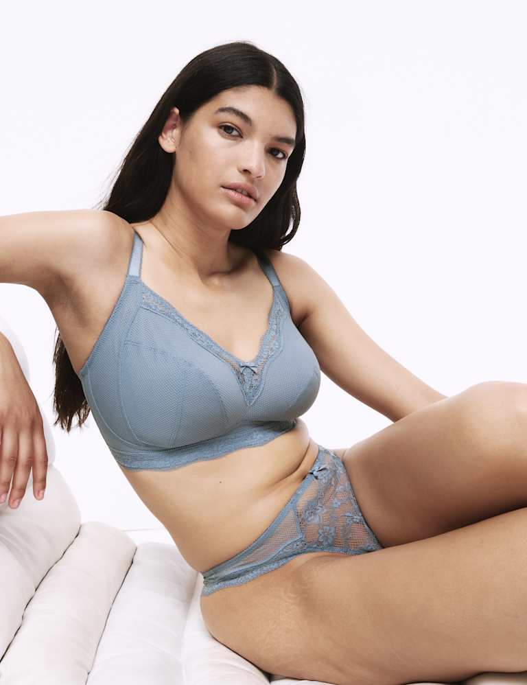 Jasmine Lace Trim Non Wired Bralette Set F+ 1 of 6