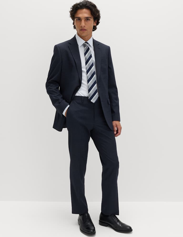 3 Piece Regular Fit Textured Stretch Suit 5 of 6