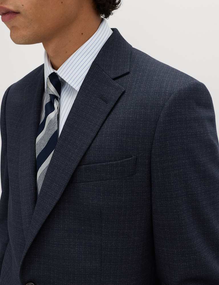 3 Piece Regular Fit Textured Stretch Suit 6 of 6