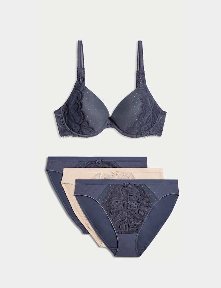 Amelia Lace Wired Plunge Bra Set A-E 2 of 6