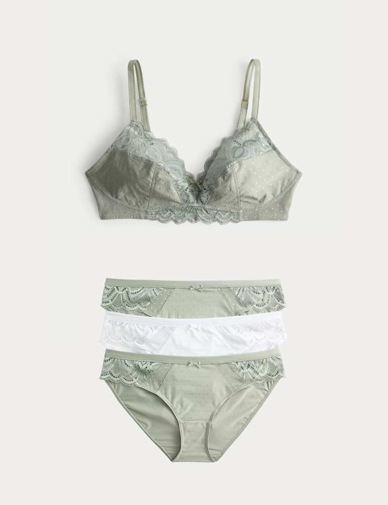 Amelia Lace Non Wired Full Cup Bra Set A-E 2 of 6