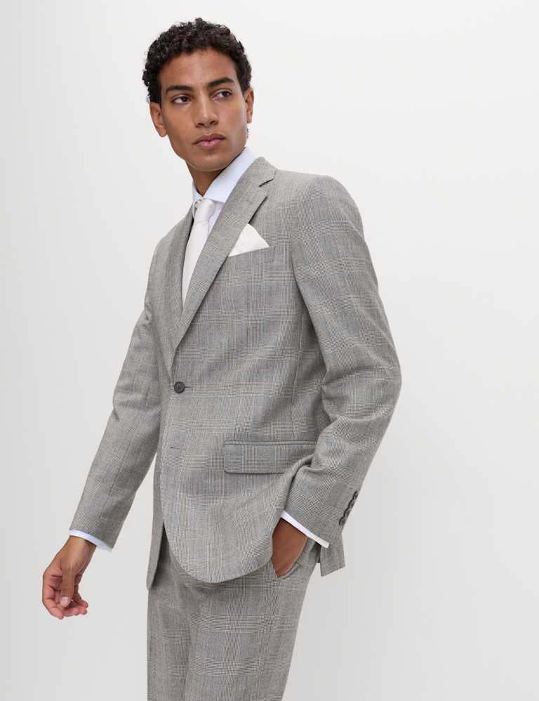 2 Piece Regular Fit Pure Wool Check Suit 1 of 6