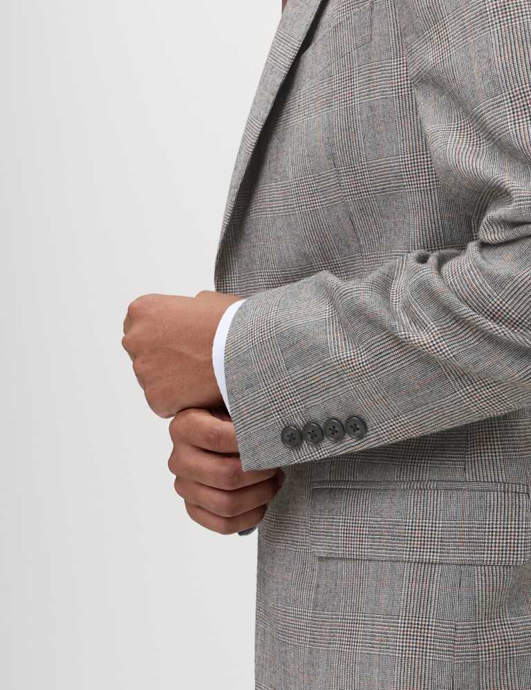Regular Fit Pure Wool Check Suit 6 of 6