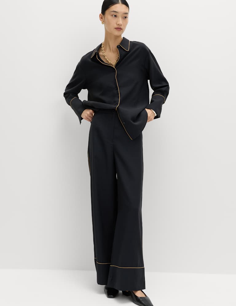 Shirt & Wide Leg Trousers Set 1 of 6