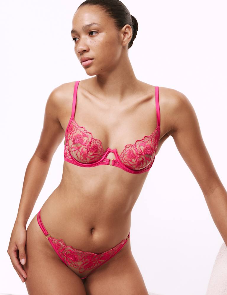 Gala Embroidery Wired Balcony Bra Set A-E 1 of 6