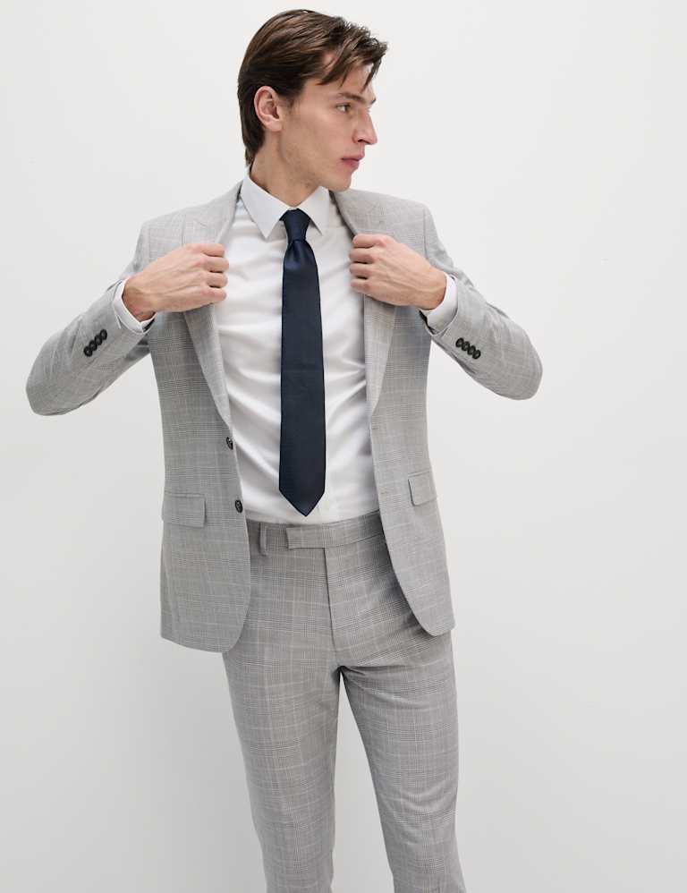 3 Piece Slim Fit Prince of Wales Check Suit 2 of 6