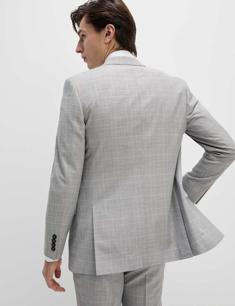 3 Piece Slim Fit Prince of Wales Check Suit 4 of 6