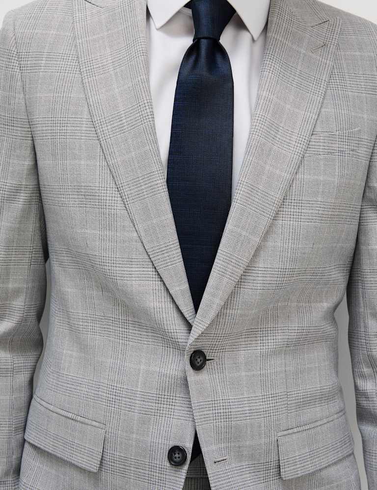 3 Piece Slim Fit Prince of Wales Check Suit 6 of 6