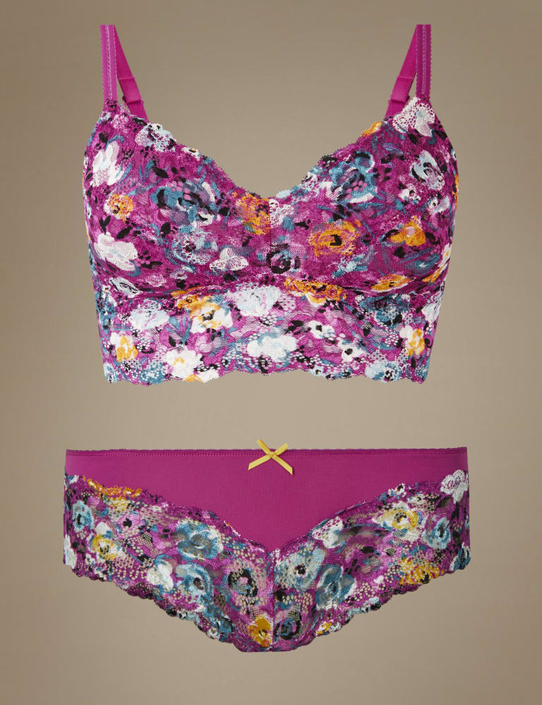 Floral Print Set with Non-Padded Bralet 2 of 6