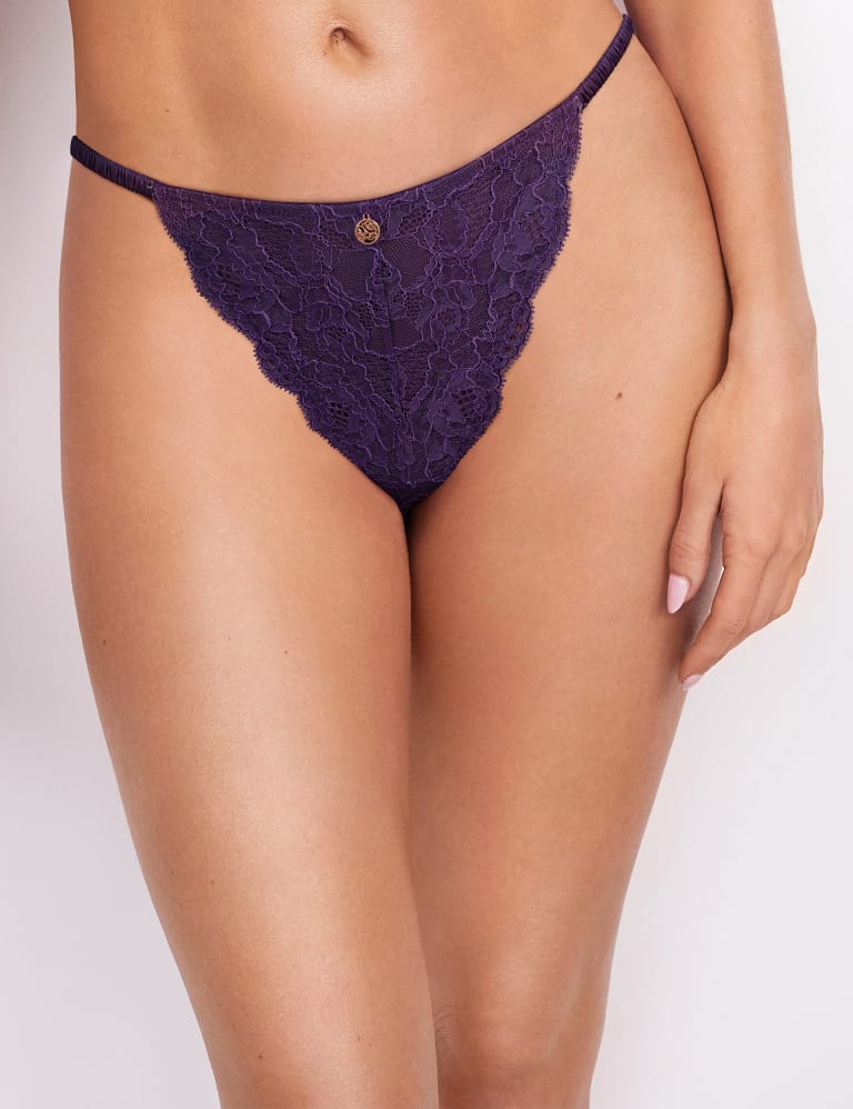 Lace Trim Non-Padded Set with Balcony Bra 5 of 6