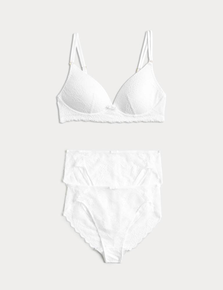 Ida Lace Non Wired Plunge Bra Set A-E 2 of 6