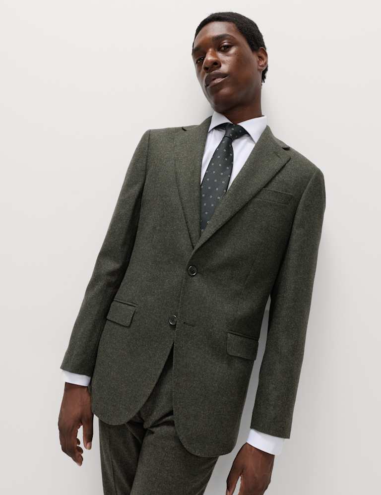 3 Piece Tailored Fit Wool Rich Tweed Suit 2 of 6