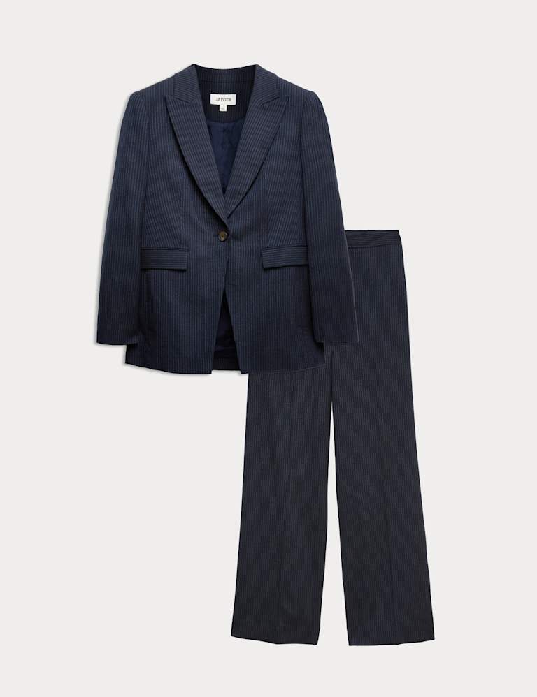 Wool Rich Pinstripe Jacket & Trouser Set 2 of 6