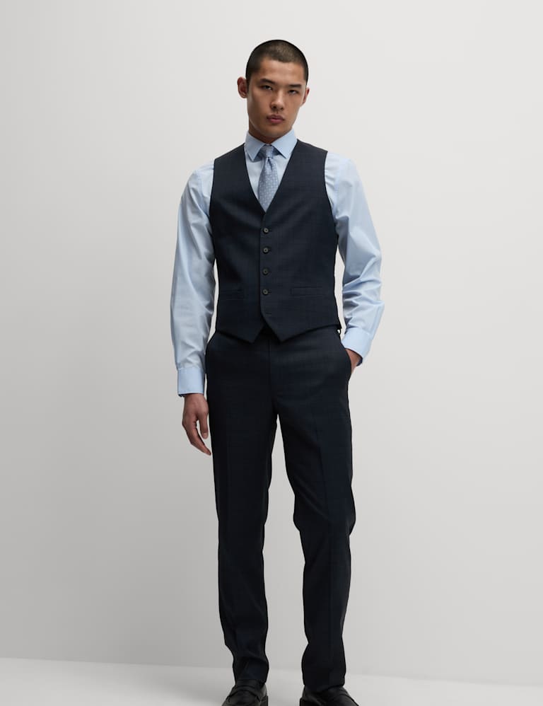 3 Piece Slim Fit Shadow Check Suit 2 of 6