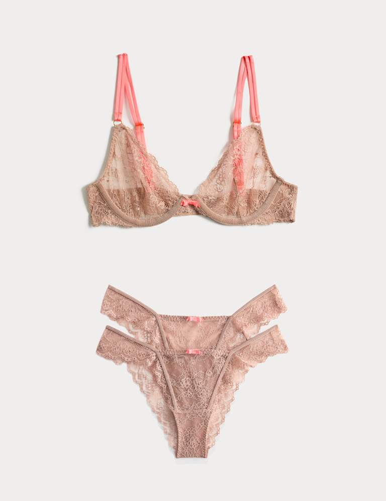 Ida Lace Wired Plunge Bra Set A-E 2 of 6