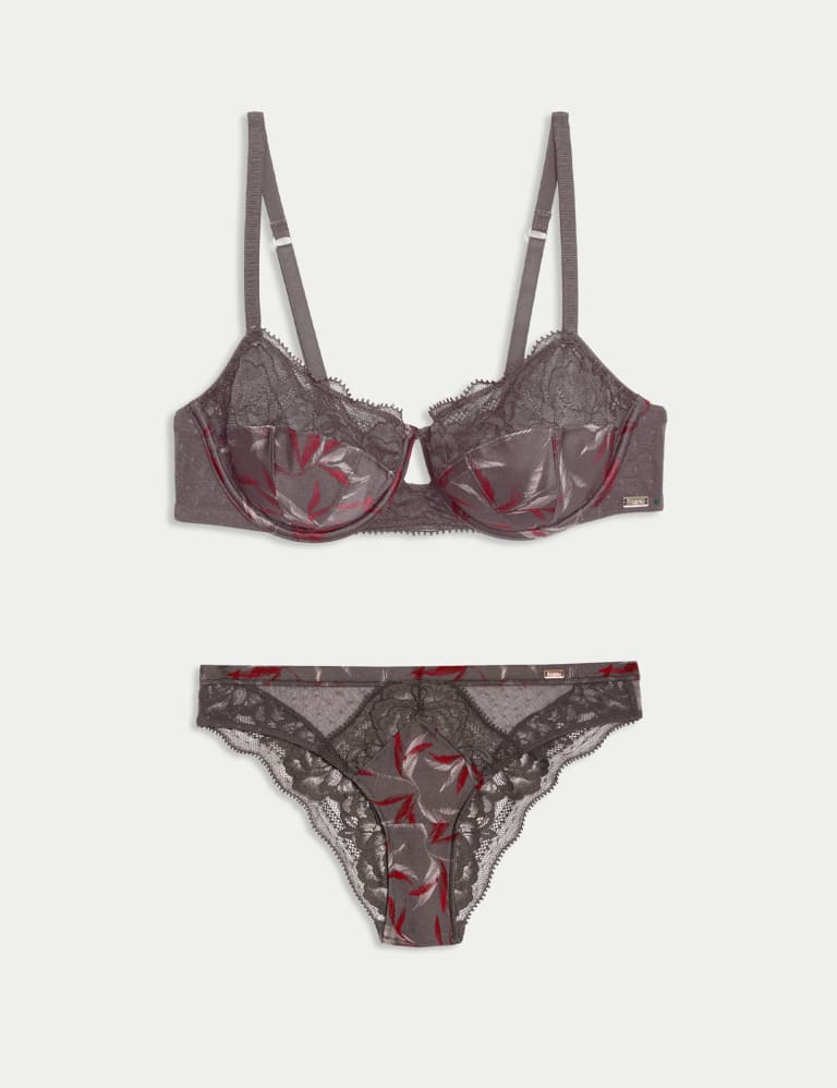 Mimosa Silk & Lace Wired Balcony Bra Set A-E 2 of 6