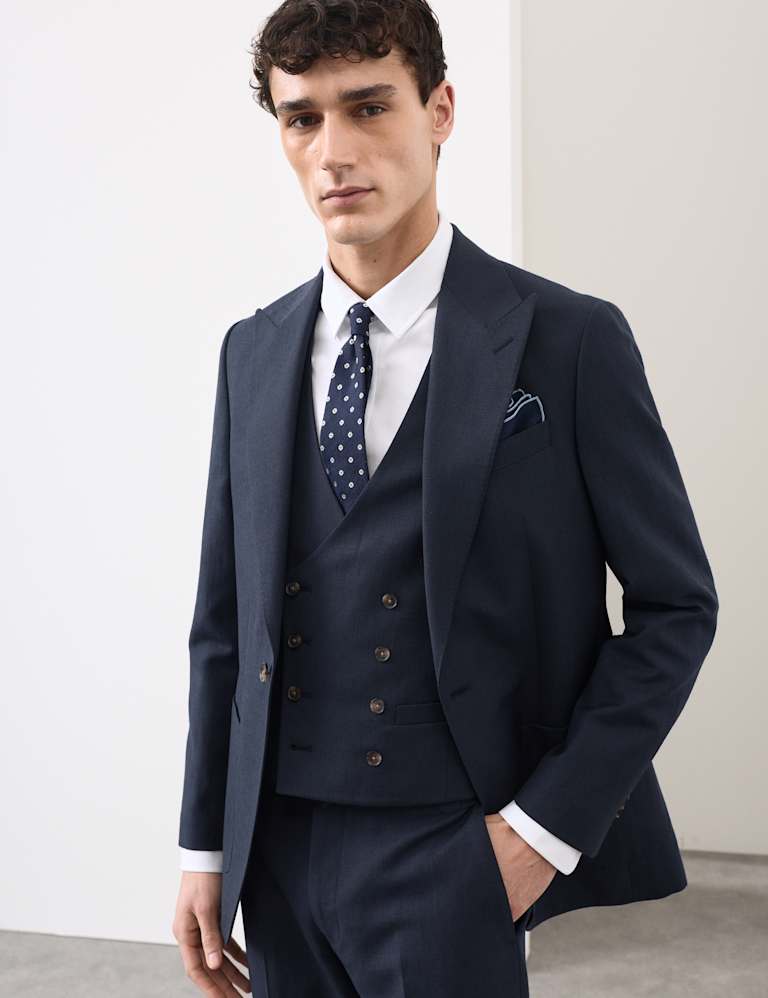 2 Piece Tailored Fit Wool Blend Textured Suit 2 of 6