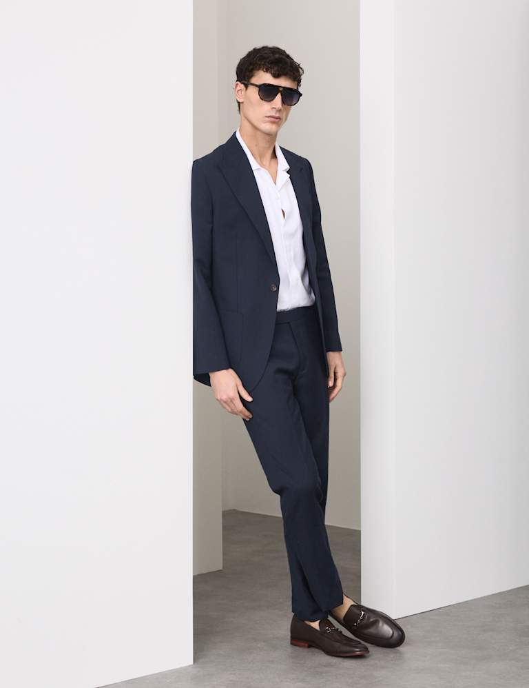 2 Piece Tailored Fit Wool Blend Textured Suit 4 of 6