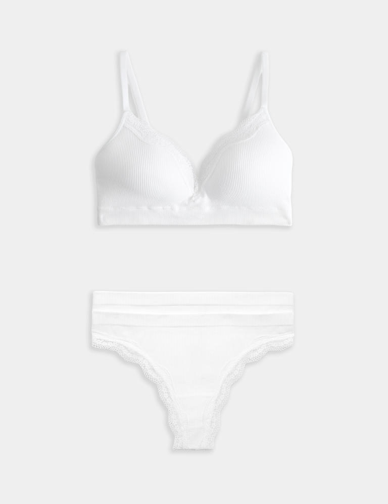 Jasmine Lace Seamfree Non Wired Plunge Bra Set A-E 2 of 6